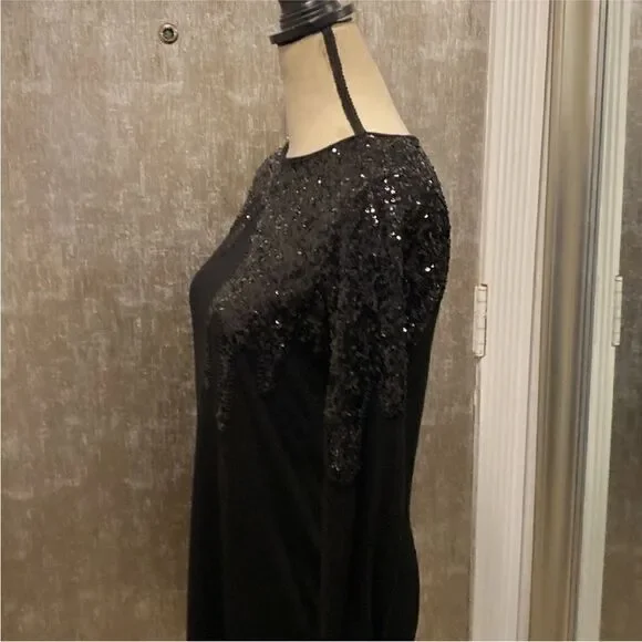 Moschino Black Long Sleeve Sequin  sweater Dress, M-L - Picture 4 of 9